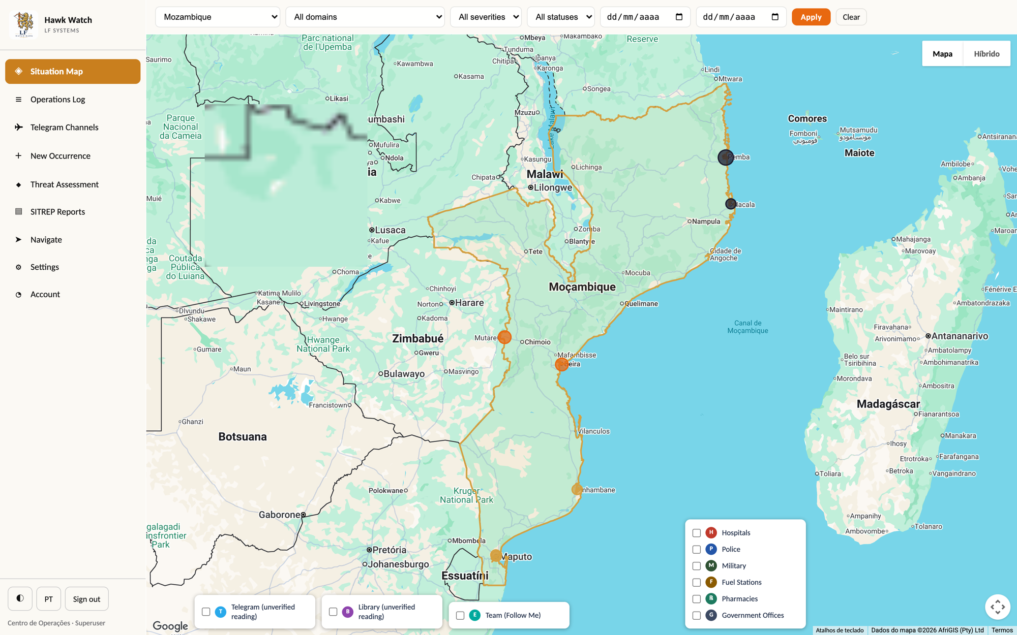 Situation map