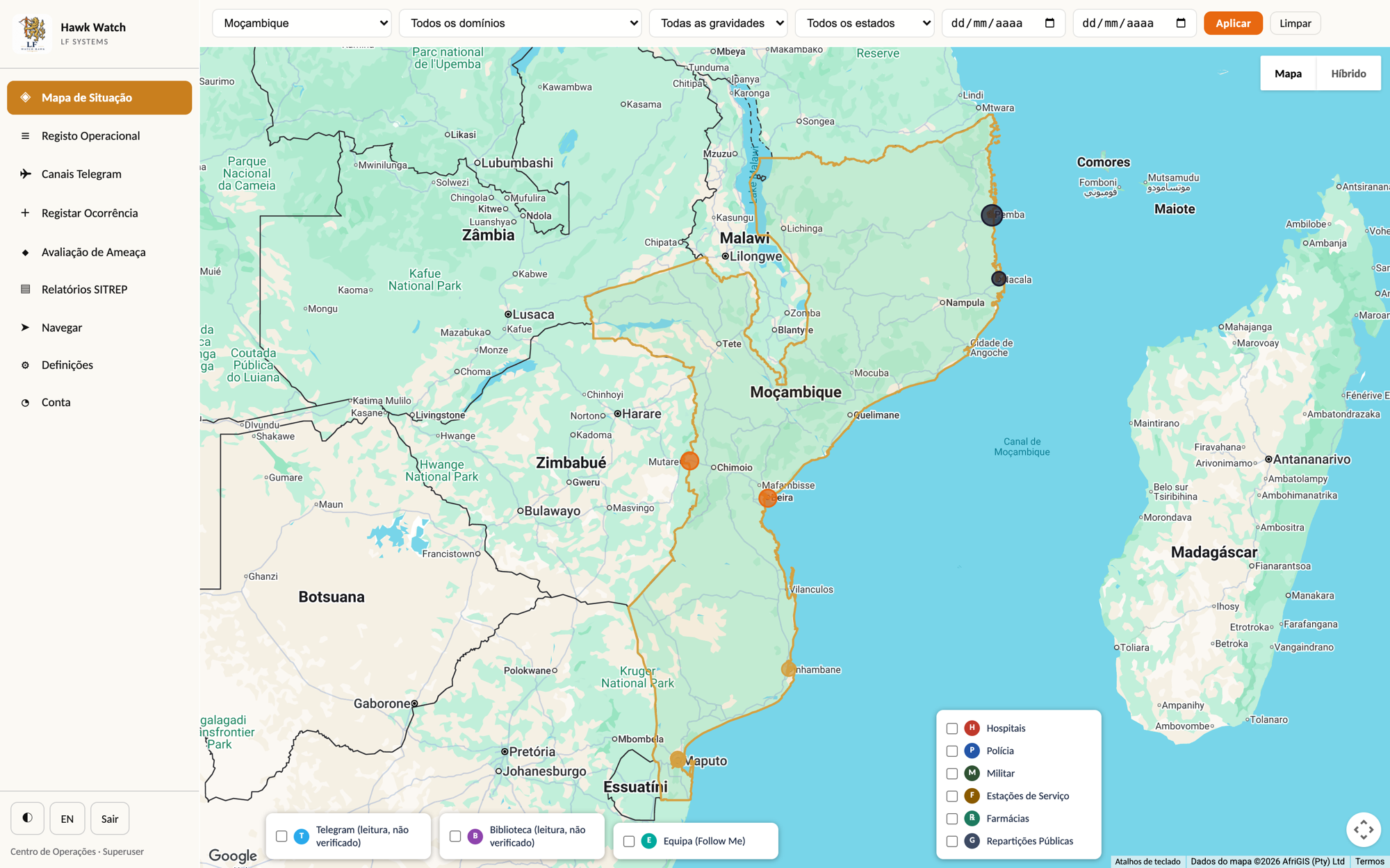 Mapa de situação